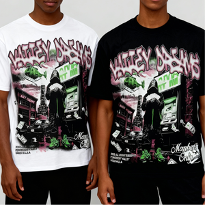 T-shirt normal # T-shirts streetwear en coton de haute qualité T022-042, vente en gros, style vintage, coupe ample, poids lourd, design de créateur - Product Image 4