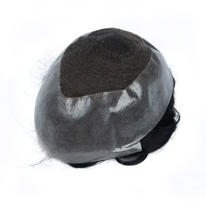 Ready To Ship New Australia Men's Toupee Lace With Skin PU Base 100% Indian Human Hair Bleached Knots Durable - Product Image 2