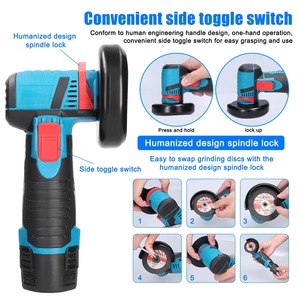 Amoladora Angular Inalámbrica de 16.8V con Batería de Iones de Litio de 3000MAH para Cortar, Esmerilar y Pulir, Interruptor Deslizante Inalámbrico - Product Image 5