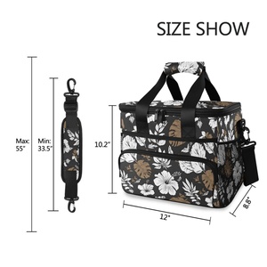 Low Moq Custom Design Leakproof Insulated Large Lunch Bag Beach Cooler Tote Floral Picnic Cooler Bag with Adjustable Straps - Product Image 6