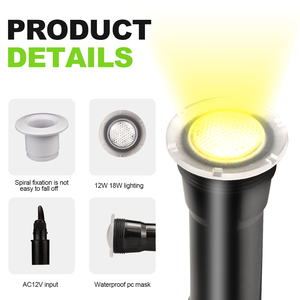 Lampe LED RGB 12W pour spa, AC12V DC12V, <span class=keywords><strong>remplacement</strong></span> de luminaire encastré sans niche, lampe subaquatique pour baignoire, <span class=keywords><strong>ampoule</strong></span> de <span class=keywords><strong>piscine</strong></span> D55mmxH162mm - Product Image 2