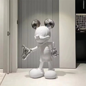 Escultura de ratón de fibra de vidrio de tamaño real Artesanía de resina <span class=keywords><strong>Mickey</strong></span> y Minnie Escultura moderna de dibujos animados Estatua de animal de <span class=keywords><strong>Mickey</strong></span> de resina - Product Image 1