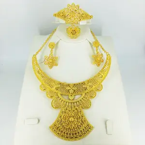 New Design Collection 18k Gold Plated Necklace Earring Bracelet Indian Kundan Jewellery Set For Women