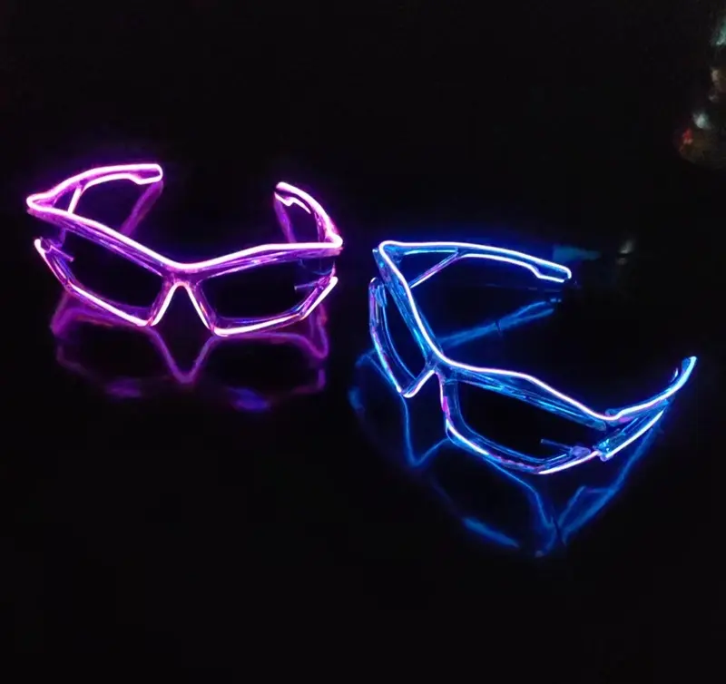 Lunettes de soleil LED créatives Offre Spéciale lunettes lumineuses lumineuses pour Halloween Pâques fêtes de Noël Style en plastique drôle