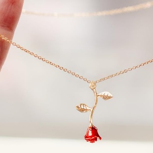 Collares con Colgante de Rosa para Mujer - Estilo Estético para Adolescentes, Joyería Preppy - Collares Delicados para Mujer - Collares de Moda - Product Image 4