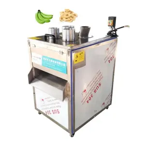 Máquina comercial automática de corte elétrico de banana e banana vertical, faca cortadora de aço inoxidável