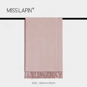 Wholesale Super Sofa Textured Throw Cover Blankets Soft Bed End Light Luxury Pink Wool Throw Blanket