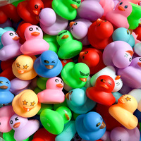 Canard en caoutchouc pour le bain des enfants, jouet flottant pour piscine, jouet personnalisé avec logo imprimé, canard jaune à paillettes colorées et sonore