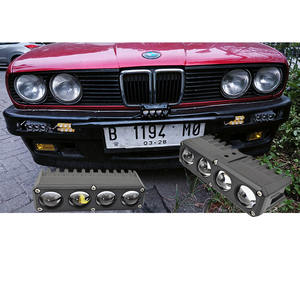 IDISON GS4 12V 40W Bi-LED Projecteur à lentille ultra-mince à quatre yeux, projecteurs de calandre jaune et blanc bicolores 6000Lm pour Hilux Prius - Product Image 1