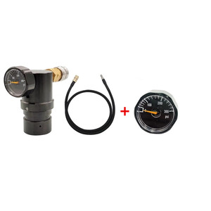 Regolatore di Pressione dell'Aria <span class=keywords><strong>HPA</strong></span> Paintball MR GEN2 Pressione di Uscita 40-200 PSI con Attacco US, Tubo e Manometro 300 PSI - Product Image 1