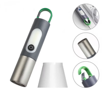 Lampe torche LED rechargeable P50+COB avec crochet et abat-jour, haute luminosité 1200mAh pour le camping en plein air, 4 modes