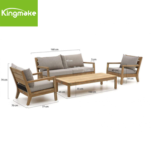 モダンホテル木製屋外ソファセット全天候型屋外家具クッション付き高品質チークソファ - Product Image 6