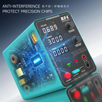 Fuente de Alimentación CC RF4 2003M 0-20V 3A Ajustable con Pantalla en Tiempo Real para Reparación de Teléfonos, Transmisión en Vivo, Laboratorio y Pruebas Electrónicas