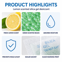 Perles de gel de silice résistantes à l'humidité pour vêtements, désodorisant parfum citron, désodorise et conserve le parfum