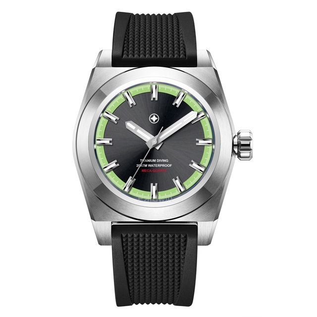 Custom Titanium Quartz Sapphire Crystal Rubber Diver Watch Super Lightweight Hypoallergenic T2/T5 20ATM Unisex Design Luminous