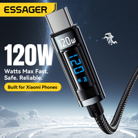 Kabel Data Pengisian Cepat Tipe C 120W USB ke USB C untuk Ponsel Xiaomi, Seri ESSAGER ES-X47 6A 120 W