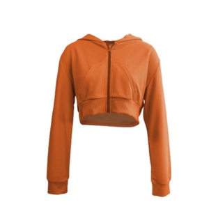 Sweat à capuche zippé uni pour femme, décontracté, à manches longues, écologique, pour l'hiver, avec poche - Product Image 1
