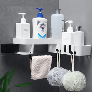 Shower Shelf Bathroom Kitchen Corner Storage Rack Organizer Plastic Suction Cup