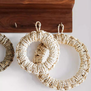 Posavasos minimalista tejido de paja, hierba de agua, cáscara de maíz, olla tejida a mano, Mantel Individual, mantel de mesa con aislamiento térmico - Product Image 5