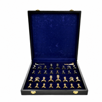 Jeu d'échecs de luxe noir et or, pièces métalliques, plateau pliable à motif marbré, personnalisable OEM, vente en gros