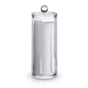 Contenitore per dischi di cotone in poliresina trasparente D 7,5 H 20 cm - Product Image 1