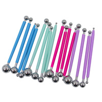 Kit de 4 outils et pochoirs de pointillage Mandala avec stylet boule, pinceau de contour et plateau pour la peinture sur toile, la décoration de pierres et les fournitures d'artisanat artistique