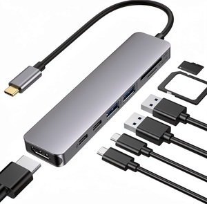 <span class=keywords><strong>MacBook</strong></span> <span class=keywords><strong>Pro</strong></span>/Air用USB-Cハブ 7ポート SD/TFカードリーダー 100W PD USB 3.0 オーディオ 4Kビデオ ドッキングステーション 在庫あり - Product Image 1