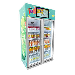 Okulda satış ticari meşrubat dolum makinesi buzdolabı ekran kullanımı için otomat dik buzdolabı soğutucu tek cam kapı - Product Image 1