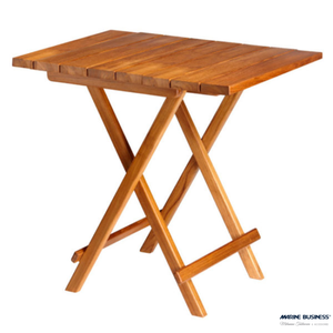 Table rectangulaire pliante en teck 80x60cm pour cuisine d'affaires, cour d'hôpital, meubles de bureau et de salle à manger, hauteur H 75cm - Product Image 1