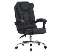 Chaise de bureau en cuir PVC avec dossier haut, réglable en hauteur et inclinable