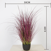 Plante artificielle en pot de 60 cm de haut, roseau en plastique rouge, vente en gros de plantes artificielles d'intérieur pour la décoration de la maison