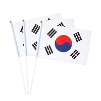 Drapeau personnalisé de petite main agitant la bannière de drapeau drapeau de pays national polyester agitant le drapeau tenu avec le poteau en plastique