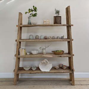 Stylish Home <b>Storage</b> Solutions Large Rustic Salvaged Shelving <b>Unit</b> Handcrafted 100-Year-Old Reclaimed Pine Floor Type 5-Layer - Product Image 2
