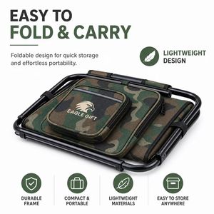 Cheap Collapsible Backpack Cooler Chair <b>Portable</b> Folding <b>Stool</b> Multi-functional For Camping Fishing Beach Travel - Product Image 6