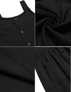 Оптовая продажа: Новое летнее повседневное платье-сарафан для девочек на бретельках с пуговицами, миди, без рукавов, А-силуэт, с карманами, для ежедневной носки - Product Image 2