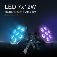 Projecteur LED Slim PAR 7x12W Haute Puissance pour Intérieur, RVB 6-en-1, pour Soirées, DJ, Éclairage de Scène, Boîtes de Nuit et Bars