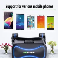VRPARK J30 Lunettes VR de haute qualité Casque 3D Casque stéréo HIFI avec compatibilité smartphone de 4,7 à 6,7 pouces Matériel AR de marque