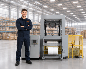 <span class=keywords><strong>Machine</strong></span> d'emballage <span class=keywords><strong>à</strong></span> froid KUKO pour les capuchons de lave-linge |   Emballage de palettes pour appareils électroménagers - Product Image 6