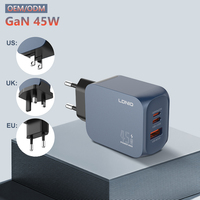 Cargador de Teléfono Portátil LDNIO Q6 de 45W GaN, Cargadores Universales para Teléfonos Celulares