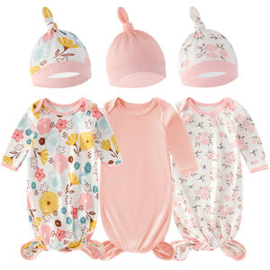 Ensemble de vêtements de nuit une pièce pour bébé nouveau-né sac de couchage tricoté emmaillotage anti-sursaut avec chapeau - Product Image 2