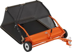 Nhiệm vụ nặng nề 48 "kéo phía sau máy quét cỏ, máy bắt cỏ Phễu lớn, với cần gạt bàn chải có thể điều chỉnh và dây thừng đổ, cho sân cỏ. - Product Image 2