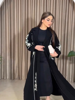 Vêtements en gros Abaya musulmane, design simple, Abaya musulmane à manches longues, robe maxi islamique