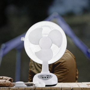 12 Inch Solar Battery Shake Head Large Wind Outdoor Car <b>Table</b> Fan Rechargeable <b>Foldable</b> Low Noise Mechanical <b>Plastic</b> 12-Inch AC/ - Product Image 3