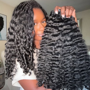 Extensions de <span class=keywords><strong>cheveux</strong></span> naturels 100% humains non traités, bouclés, ondulés, à trame plate, provenant d'Inde, de Vietnam, de Birmanie et du Cambodge - Product Image 3