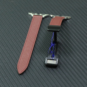 Correas de <span class=keywords><strong>Reloj</strong></span> de Cuero Genuino Magnéticas Ultrafinas con Patrón Saffiano 2026 para Apple Watch Serie 11 40mm, Diseño Delgado y Lujoso - Product Image 6