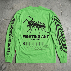 Camiseta de manga larga <span class=keywords><strong>para</strong></span> hombre, estilo streetwear, de algodón, con hombros caídos, tejido waffle grueso, vintage y desgastado, de fabricante. - Product Image 2