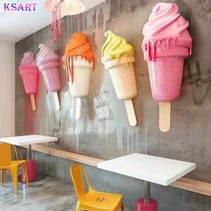 Accessori da parete scultura gelato personalizzata in vetroresina cibo dessert cono gelato decorazione dipinto graffiti interior <span class=keywords><strong>art</strong></span> - Product Image 3