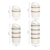 Boîte à lunch multi-couches en acier inoxydable sans BPA avec boucle de verrouillage, design détachable pour les employés de bureau, préparation quotidienne des repas, pique-nique, voyage