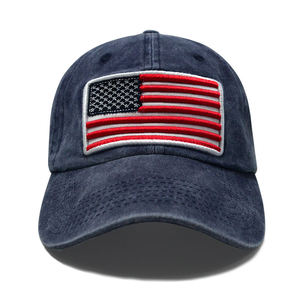 Gorras Personalizadas con Bordado, Parche con Logotipo Regular, Gorra Azul con Texto de Estados Unidos, Precio de Fábrica, Gorra de Béisbol Estructurada de 6 Paneles - Product Image 3