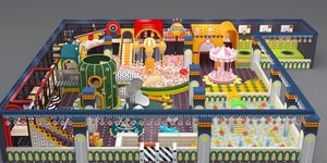 Équipement de terrain de jeux intérieur avec piscine à balles, toboggan et manège pour usage commercial - Product Image 2